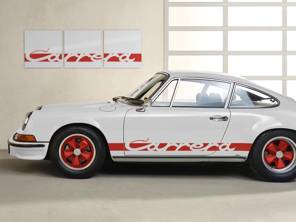 Wandkunst - Carrera Side Decor in Wit/Rood. Gelimiteerde editie