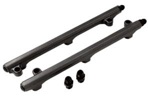 Billet-Aluminium-Kraftstoffverteilersatz, schwarz eloxiert. Porsche 911 3.2 Carrera - 93011030704, 93011030804 - AMS9050032, AMS9050072, AMS9050033, AMS9050073