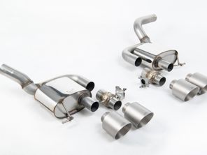 Milltek Sportuitlaat met klep en GT-115 uitlaatsierstukken van geborsteld titanium. Porsche Macan 95B MK2 GTS en Turbo. - 95B253601DY, 95B253600CY, 95B253612MY, 95B253611MY, 95B253600DY, 95B253601EY - SSXPO178