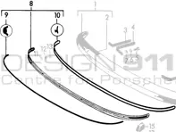 Moldura Parachoques Delantero. Porsche 356B / 356C - 64450504107 - CB.022.006, 9103, 1684300206