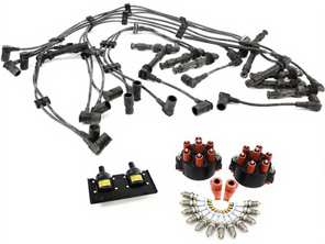 Câbles d'allumage haute tension, bras de rotor, distributeur et têtes d'allumeur avec bougies pour Porsche 993 - 93060291901, 93060290202, 99360206099, 99360207101, 99917018390