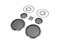 Anelli e griglie di finitura per altoparlanti in alluminio massiccio. Porsche 911 SC / 964 - 91155545301, 91155545101 - SpeakerGrills_4_Chrome, SpeakerGrills_4_Black, SpeakerGrills_4_Silver