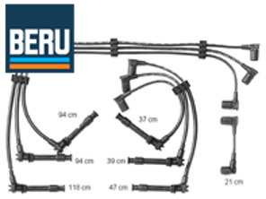 Ontsteking HT-kabelset. Porsche 964 3.6L Turbo - 96560201600 - ZEF 295, ZEF 295