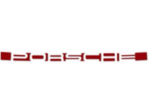 Heckschriftzug „PORSCHE“, Aufkleber in Indischrot. Porsche 911 72-73 - 91155903500, 91155903501, 91155903503