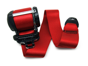 Ceinture de sécurité avant ROUGE. Porsche 964 / 993 - 96480303304N13, 96480303304