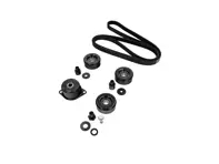 Kit complet de poulies et courroies (tendeur, galets et courroie d'entraînement) pour Porsche 996 Carrera (Tiptronic avec climatisation) 1998-2005 - 99610226050, 99710226000, 99610211957, 99610211958, 99610212752, 99610212754, 99610211853, 99610211855, 99610211856, 99610212552, 99610212553, 99610236550, 99907203909, 99907204109, 99907205901, 99610211754, 99610211756, 99610211757, 99610215164, 99610215166, 99610215168