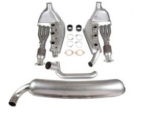 Juego de conversión de escape deportivo con convertidor catalítico 2 en 1 salida. Porsche 911 3,2 litros 1984-89 - 93011104300, 93021102901 - 1620802810