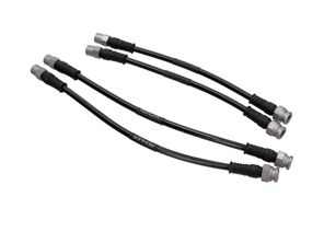 Bremsschläuche aus geflochtenem Edelstahl (4er-Set) vorne und hinten Porsche 911 1968-1973 2,2 l / 2,4 l / 2,7 l RS LWB (F) - 90135563201, 90135563202, 90135563203, 90135563101, 90135563102, 90135563103