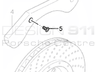 Piastra di copertura del disco del freno Vite. Porsche Carrera GT