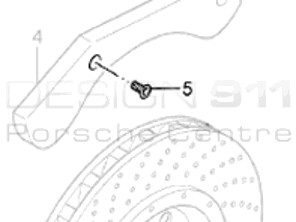 Piastra di copertura del disco del freno Vite. Porsche Carrera GT