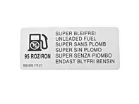 Adesivo per carburante super senza piombo. Porsche 964 Carrera 2 / Carrera 4 - 92800611721