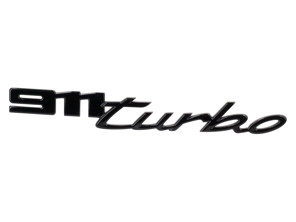 Rear badge - 911 turbo - in High-Gloss Black. Porsche 992 Turbo - 992853675D041