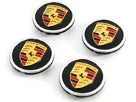 Enjoliveurs en noir mat avec écusson Porsche coloré pour Porsche Taycan / Panamera - 9J1073002