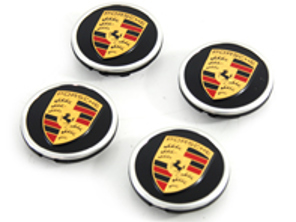Enjoliveurs en noir mat avec écusson Porsche coloré pour Porsche Taycan / Panamera - 9J1073002