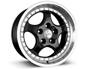 18" KT2 Leichtmetallfelge im Split-Rim-Look 9,5J ET52 – schwarzes Finish Porsche PCD5/130 - KT2B01808552, KT2B01809552