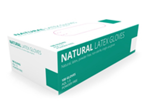 Puderfreie Handschuhe aus Naturlatex - Groß - Packung mit 100 Stück - NRL50N09