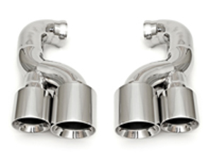 Tuyaux d'échappement de style quadruple de luxe en chrome poli. Porsche Cayenne 957 V6 - 95511100040, 95511125130, 95511125171, 95511125230, 95511125271