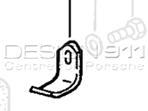Staffa per marmitte di scarico / silenziatori. Porsche 928 78-95 - 92811126401