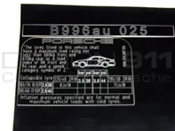 Adhesivo Presión Neumático Porsche 996 C4S (AUS) - 99670128750