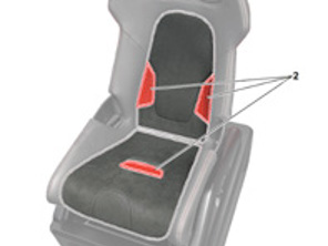 Elementi della griglia per il pannello centrale del sedile avvolgente stampato in 3D. Porsche 991 / 992 / 718 Boxster / 718 Cayman - 982044789, 9820447898YR, 98204478984A, 9820447891S1, 982044779B, 982044779A, 982044779