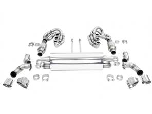 Système d'échappement sport CARGRAPHIC GT, avec collecteurs ID42 GT, sans chauffage. Porsche 964 Carrera 2/4/RS - 96411104504, 96411104605, 96411104502, 96421103905, 96421103932, 96421104004