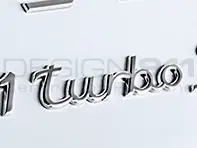 'TURBO' CHROM-Heckdeckel-Emblem. Porsche 991 - 99155924700