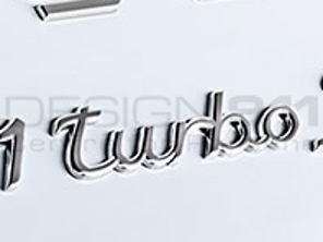 Stemma sul cofano posteriore 'TURBO' CROMATO. Porche 991 - 99155924700