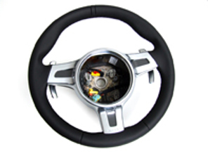 Volante sportivo a 3 razze con cambio al volante, auto PDK. Porsche 997.2 / 987.2 Boxster / 987C.2 Cayman PDK - 99734780380A34, 99704440216A10, 99704440216T10, 99704440216R10, 99704440216B10, 99704440216R10, 99704440217A10, 99704440217T10, 99704440217R10, 99704440217B10, 99704440217E10