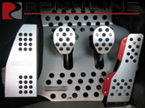 Rennline Aluminium 4-teiliges Pedalset Gummigriff. Porsche 914 - P70.60.51, P706051
