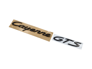 Inscription/Lettering 'Cayenne GTS', Rear/Boot Lid, High Gloss Black. Porsche 9YA Cayenne GTS Coupe 2020>> - 9Y004487023, 9Y004487023041