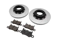 Schwimmend gelagerte Bremsscheiben und Bremsbeläge, geschlitzt, hinten. Porsche 991 GT3 / 981 GT4 / 718 GT4 / 718 Spyder - 99135240780, 99135240880, 98135240780, 98135240880, 98135240781, 98135240881, 98135294880, 98135294882, 9GT698451G, 99135294880, 99135294881, 99135294883 - 9GT615601N, 9M9GT698451