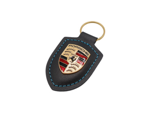 Servicio de carga para llavero con escudo de Porsche, color negro. - WAP0503570RCHS