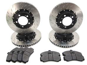 PACCHETTO dischi freno e pastiglie freno SLOTTED in due pezzi PFC per Porsche 991 GT3 / 981C GT4 / 718 GT4 - 38007063, 38007064, 38007563, 38007564, 1773.11.17.44, 7727.11.18.44, 99135240780, 99135240880, 99135140581, 99135140681, 99135140682 - 1773.11.17.44, 38007063, 38007064, 38007563, 38007564, 7727.11.18.44