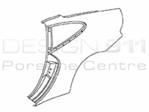 1/4 Panel Targa hinten. Porsche 996 C2 / C4 - 99650396111GRV, 99650396211GRV