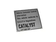 Catalytic Converter decal. Porsche 911 / 924 / 928 / 944 / 968 / Boxster - 477000267