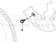 Bullone della piastra di copertura del disco freno. Porsche 955 Cayenne 2003 - 2006