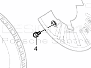 Bullone della piastra di copertura del disco freno. Porsche 955 Cayenne 2003 - 2006