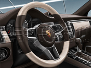 Multifunktions-Sportlenkrad in gekalkter Eiche. Porsche Macan - 95B04440000, 95B04440000A34, 95B04440000OE5, 95B04440000OK6, 95B044400006H6, 95B044400009J9