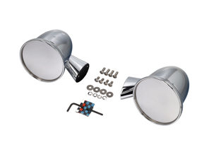 Set di specchietti proiettile in alluminio, cromati. Porsche 911 1965-1973 - 91173102010, 91173111600, 90173111101 - BulletDriveSilver_1973early, BulletPairSilver_1973early