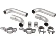 Tuyau d'échappement et collier en acier inoxydable. Porsche 356B / 356C - 1620705010, 92.304S, 92304s, 611611100700, 61611122103, 61611125701, 61611125501, 61611122303, 61611102500 - 1620705010
