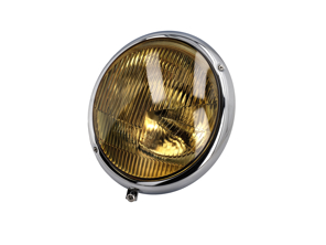 Headlamp, Yellow. Porsche 356 1950-65 LHD - 35662014, 64463110107, 8195101400, 111941021A