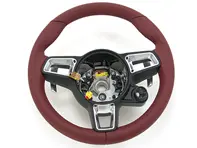 Volante, cuero en rojo burdeos. Porsche 982 Boxster / 982C Caimán / 991.2 - 9P1419091FFOG6, 9P1419091FF