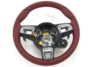 Volante, cuero en rojo burdeos. Porsche 982 Boxster / 982C Caimán / 991.2 - 9P1419091FFOG6, 9P1419091FF