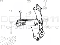 Hintere Stoßstangenhalterung / Hitzeschild. Porsche Boxster 986 1997-02 - 98650563101, 986505631201