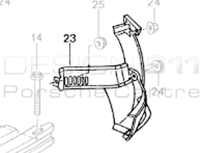 Support de pare-chocs arrière / bouclier thermique. Porsche Boxster 986 1997-02 - 98650563101, 986505631201