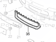 Presa d'aria esterna paraurti anteriore. Porsche Boxster 986 S 1999-02 - 98650555100G2X, 98650555100