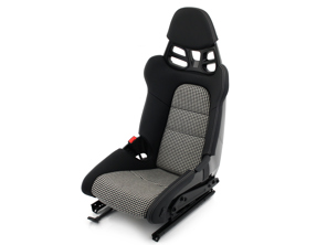 Kuipstoel van koolstofvezel, zwart-witte Pepita. Porsche 991 / 992 - 99152190001, 99152190000, 91852190000, 9GT881303AYA3G, 9GT881303BYO3G, 9GT881303AA3G, 9GT881304AYA3G, 9GT881304BYO3G, 9GT881304AA3G
