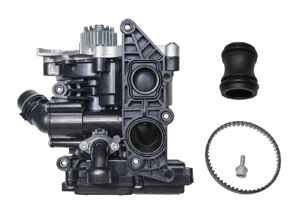 Wasserpumpe mit Thermostatkupplung und Keilriemen. Porsche 95B Macan 2.0L - 95812101200, 95812111100, 95812111110, 95812111111, PAC121111A, PAC121111C, PAC121111B, PAC121012B, 95812160500, 95812113100, PAB121111B, PAC121111 - K11235/1C