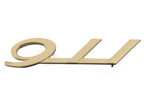 Insignia con el logotipo "911", dorado. Porsche 91 65-66 - 90155930521