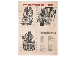 Poster - Querschnitt des Porsche 356A-Motors - PCG35674100, PCG35646010